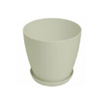 Gardino - saksija lux 22cm bež sa pripadajućim podmetačem